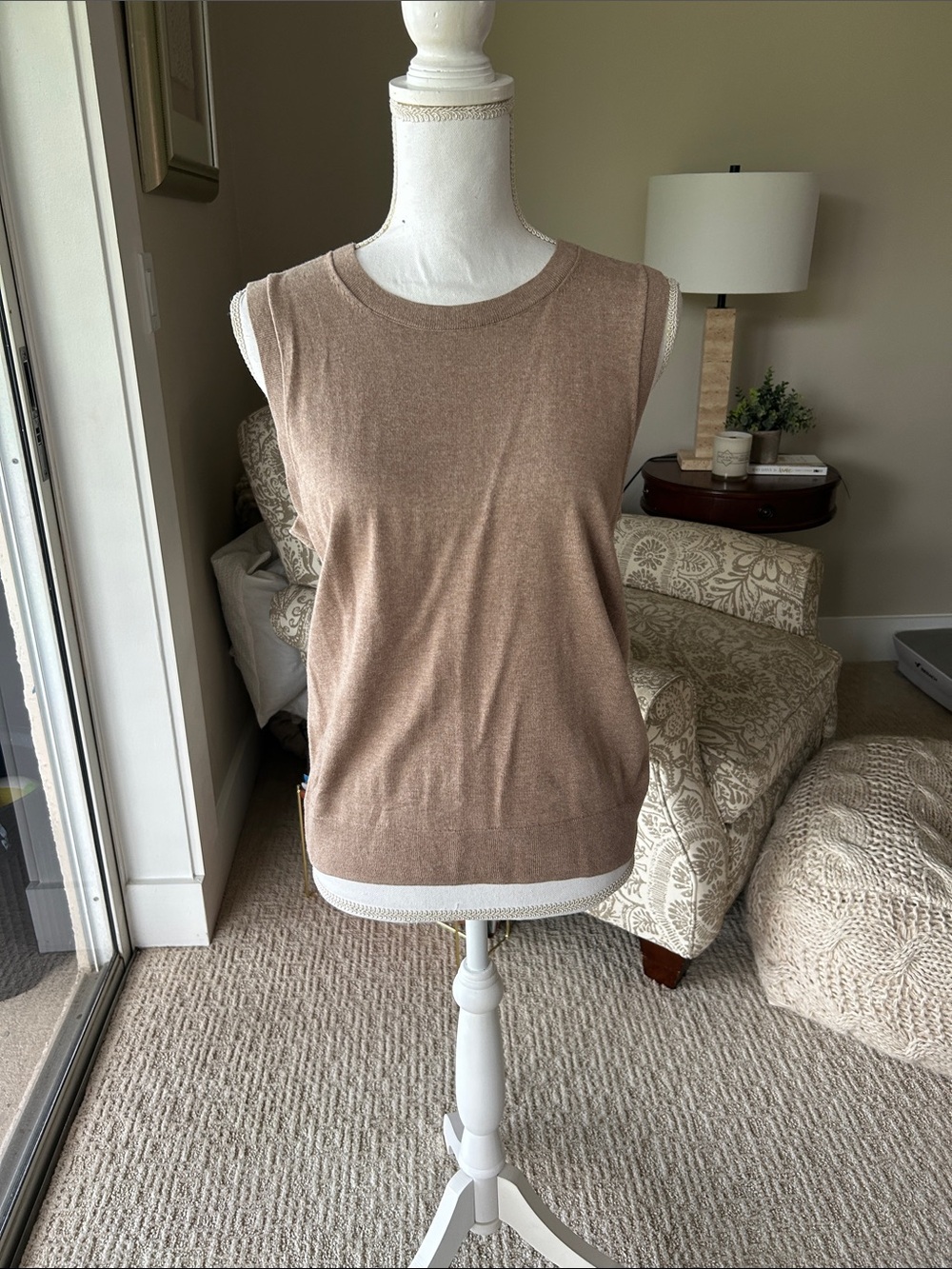 J. Crew Sleeveless Knit Tank Top in Light Brown